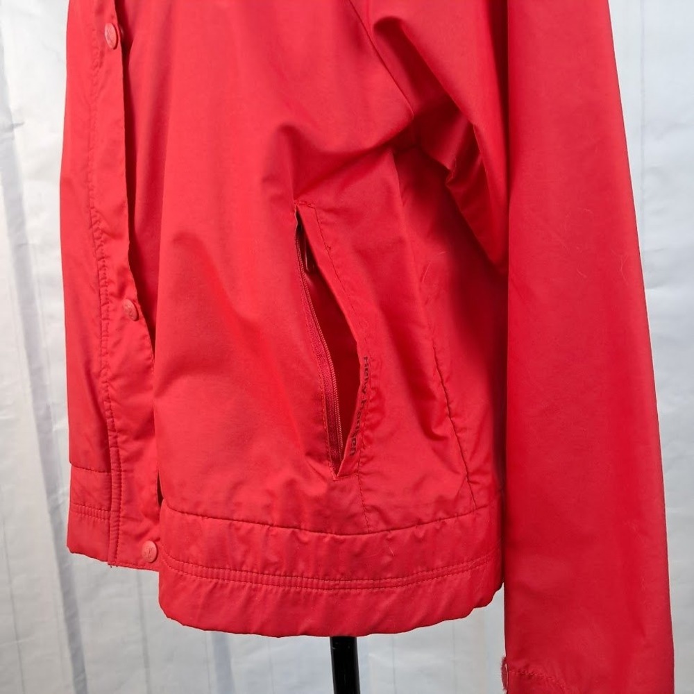 HELLY HANSEN M Vintage 90s Red Windbreaker Jacket Womens Snap Front Gorpcore - Picture 4 of 11